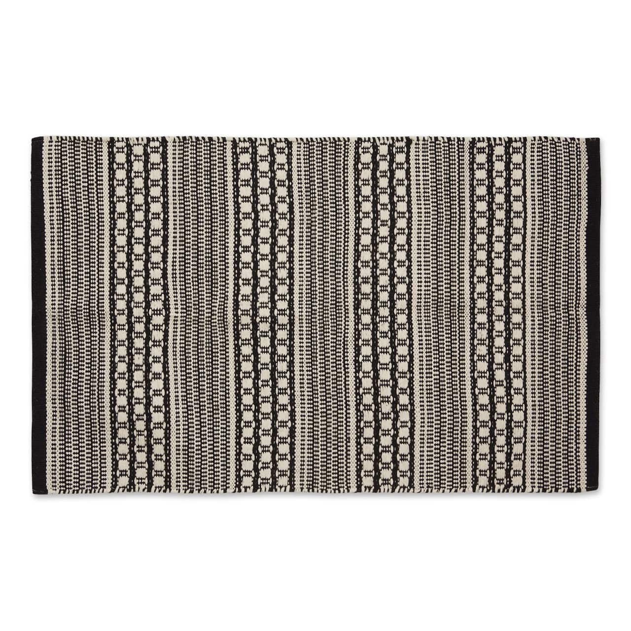 DII® Black Dobby Stripe Hand-Loomed Rug, 2ft. x 3ft.